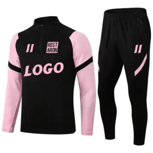 Men's Athletic Training Tracksuit Set – Black & Pink