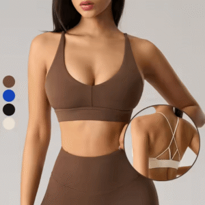 Women's Crisscross Back Seamless Sports Bra – Soft, Supportive & Stylish